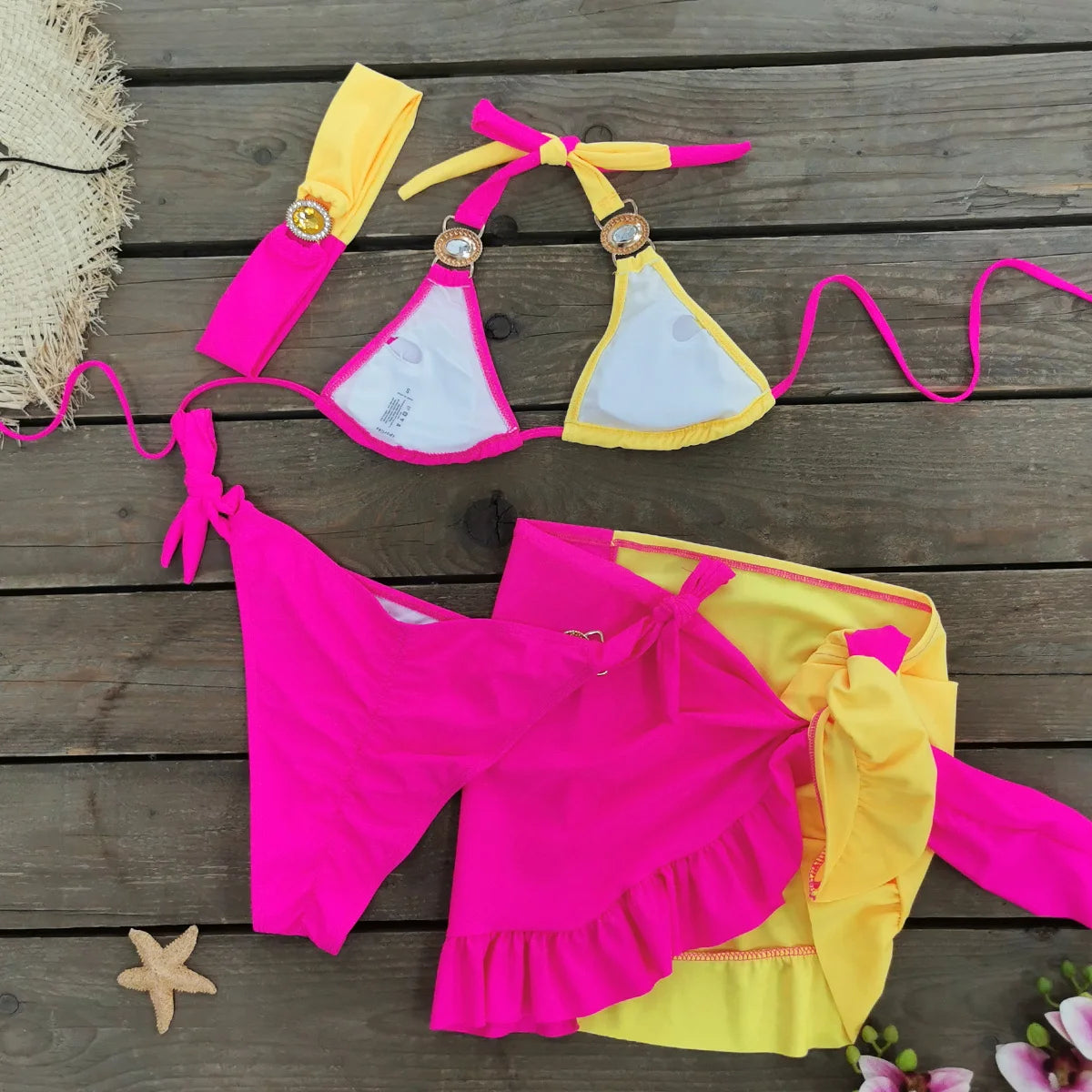 Brazilian Rhinestone Bikini Set for Women – Jewelled Diamond 2-Piece Swimsuit, Sparkly Beachwear